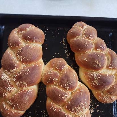 Vlechtwerk van tarwe en aardappelen (challah) (oven)