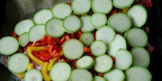 Carp baked with vegetables