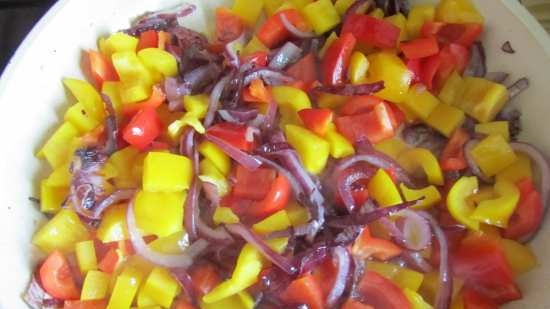 Trout baked in the oven with vegetables