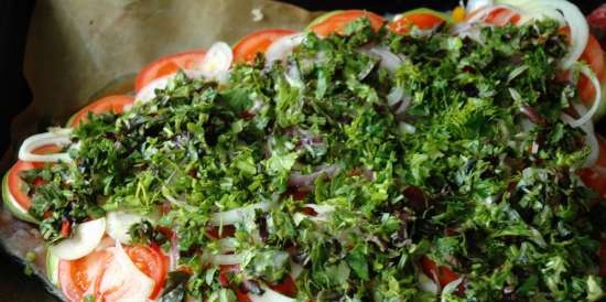 Carpa al forno con verdure