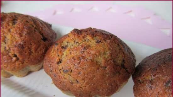 Muffins de ruibarbo y chocolate