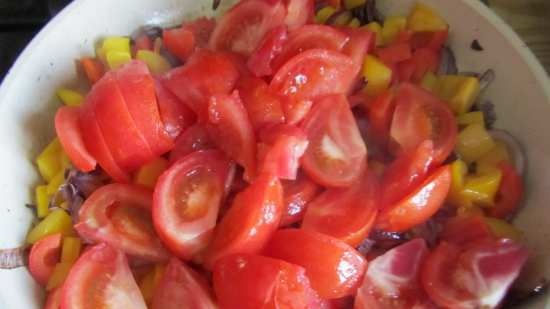 Trout baked in the oven with vegetables