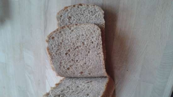 Simple gray bread on water and flour