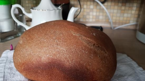 Pane di grano con farina di lino in una macchina per il pane