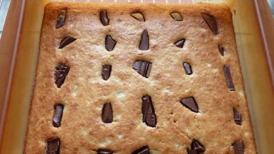 Pastel de plátano con chocolate