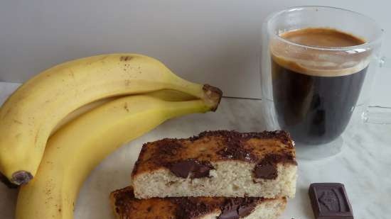 Pastel de plátano con chocolate