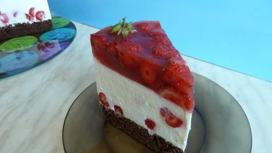 Tarta de requesón y fresas