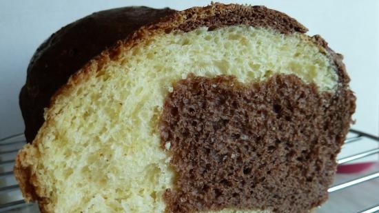 Brood met chocolade op een sinaasappelthee Tang-Zhong