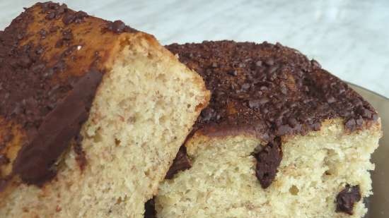 Pastel de plátano con chocolate