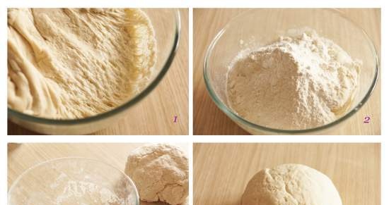 Bread rolls, steamed in a pan and in a double boiler