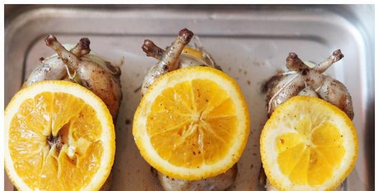 Quail with orange sauce