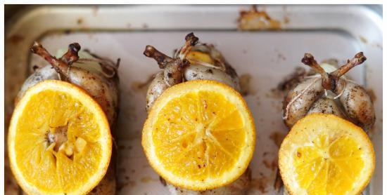 Quail with orange sauce