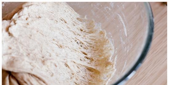 Pane di segale e grano su pasta acida