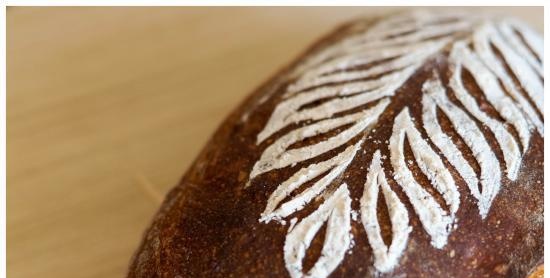 Pane di segale e grano su pasta acida