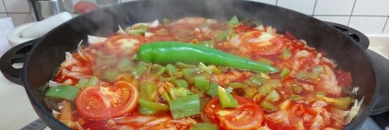 Borscht với sườn bò không một giọt dầu và không chiên trong vạc gang (+ video)