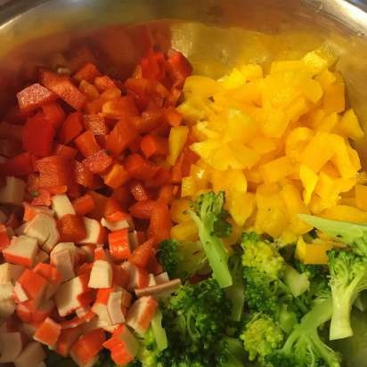 Ensalada de cangrejo con brócoli