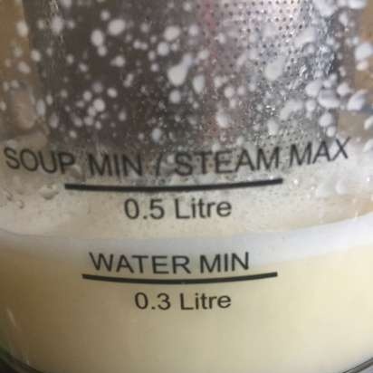 Corn milk in a soup blender