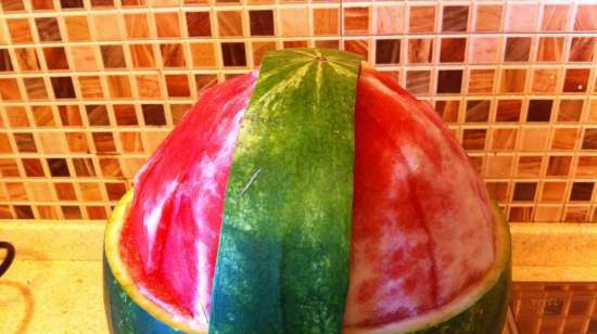 Watermelon basket with berries