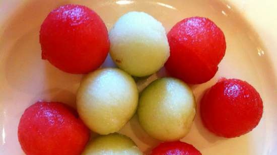 Watermelon basket with berries