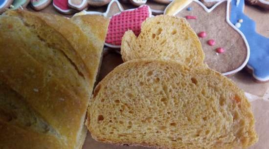 Pan de calabaza de masa madre en el horno