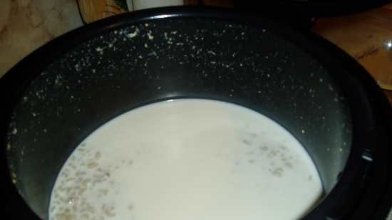 Milk perlas barley porridge sa pressure cooker na Oursson 4002