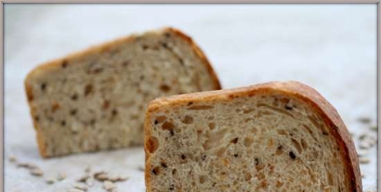 Pan bread with flax, sunflower and sesame seeds from Frederic Lalo