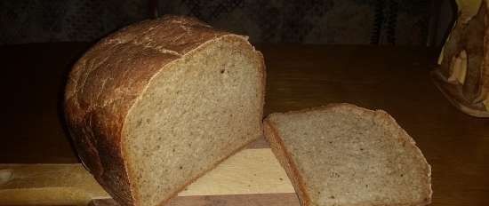 Tarwe-rogge 50x50 brood met levende gist (broodbakmachine)