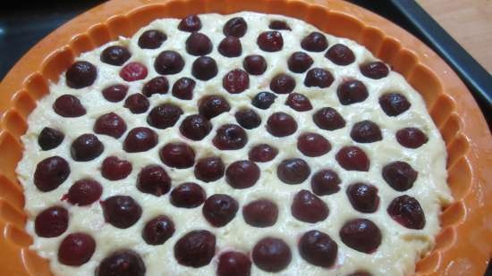 Pastel de cereza en rodajas