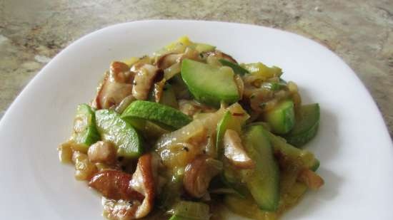 Zucchine fritte con funghi