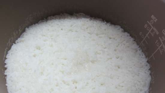 Rice porridge in a multicooker Philips HD3036