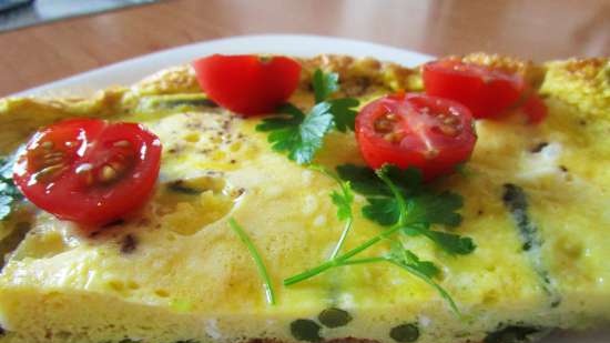 Scrambled eggs with garlic arrows