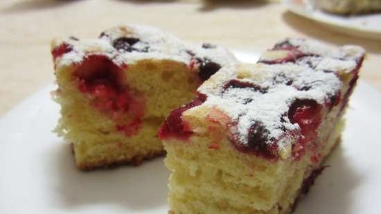 Pastel de cereza en rodajas