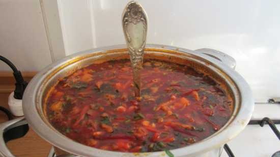 Borsch magre amb bolets secs