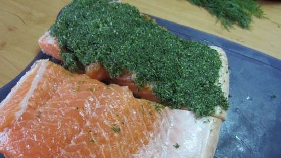 Gravlax o salmón ligeramente salado