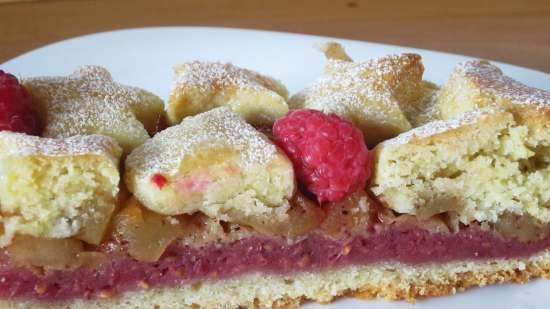 Tarta de manzana y frambuesa