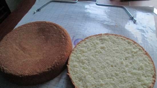 Cortar la galleta en tartas y nivelar la tarta