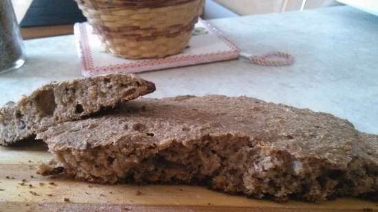 Black bread without yeast and without sourdough