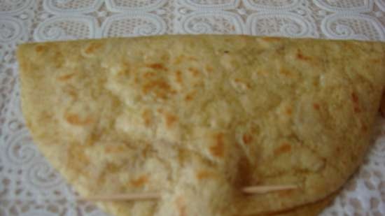 Whey chapatis with pea puree