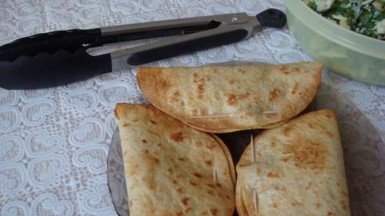 Chapatis de suero con puré de guisantes