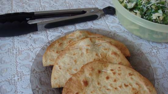 Whey chapatis with pea puree