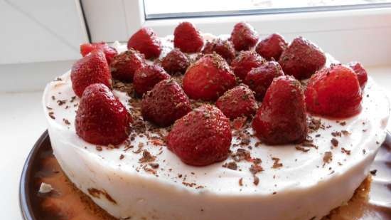 Torta biscotto fragola e yogurt (senza uova)