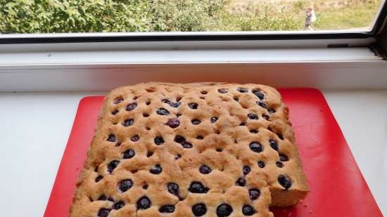 Pastel de cereza en rodajas