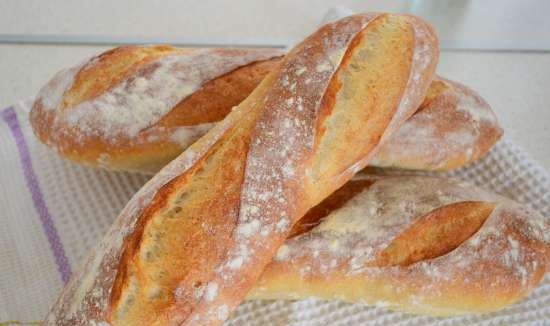 Baguette francés sobre masa vieja / Baguette de pate fermentee (horno)