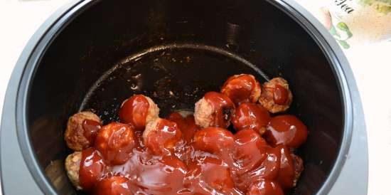 Mga meatball na may BBQ Sauce (Multicuisine DeLonghi)