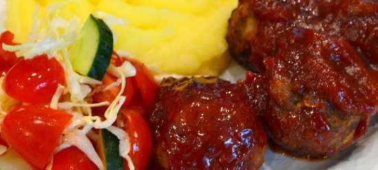 Polpette con salsa BBQ (Multicuisine DeLonghi)