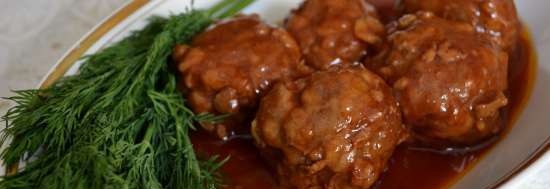 Mga meatball na may BBQ Sauce (Multicuisine DeLonghi)