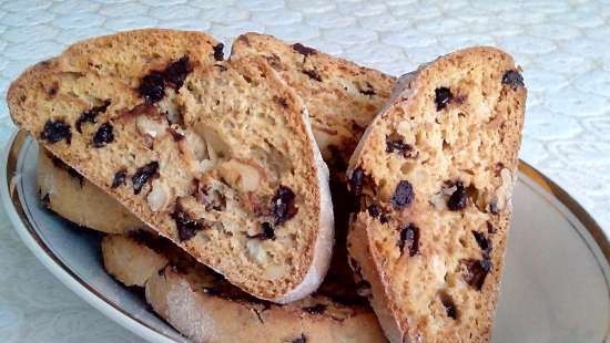 Biscotti s ořechy a čokoládou