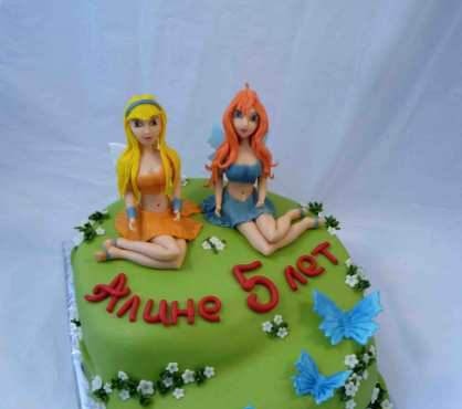 Torte con fate basate sul cartone animato Winx e altri