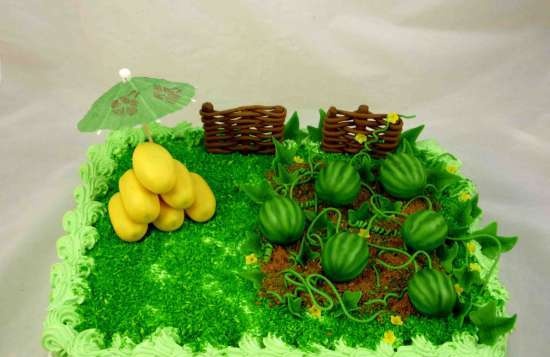 City. Garden. Country house. Vegetable garden (cakes)