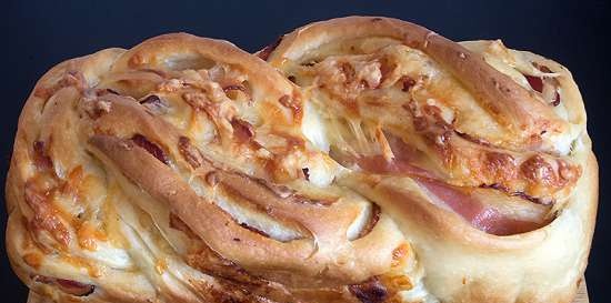 Braid with cheese and bacon